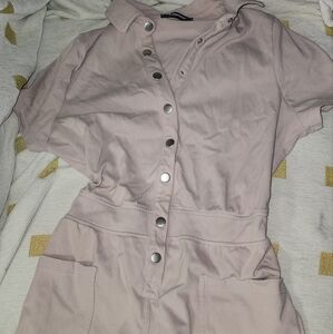 Chic Mauve Button-Up‎ Romper
